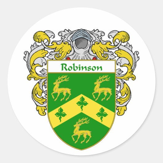 Robinson-Wappen (mantled) Runder Aufkleber (Vorderseite)