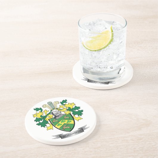 Robinson-Wappen Sandstein Untersetzer (Seite)