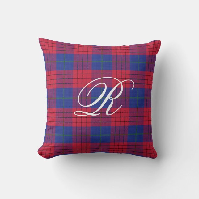 Robinsontartan-Monogramm-Kissen Kissen (Vorderseite)