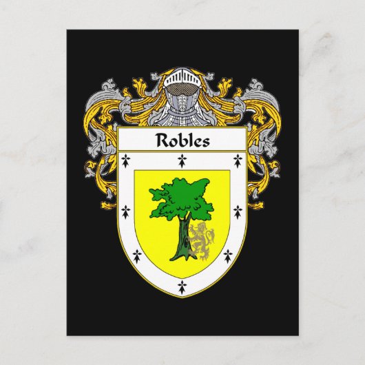 Robles Coat of Arms (Mantled) Postkarte (Vorderseite)