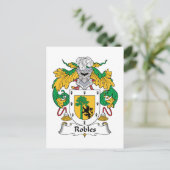 Robles Familienwappen Postkarte (Stehend Vorderseite)