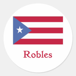 Robles Puerto Rico Flag Runder Aufkleber