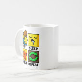 Roblox Eat Sleep Repeat Funny Gamer Kaffeetasse (Vorderseite Links)