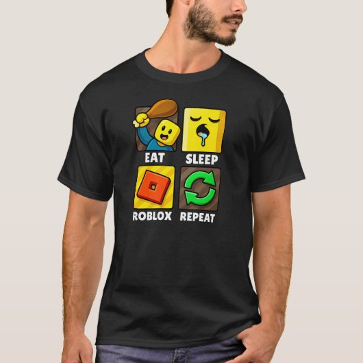 Roblox Eat Sleep Repeat Funny Gamer T-Shirt (Vorderseite)