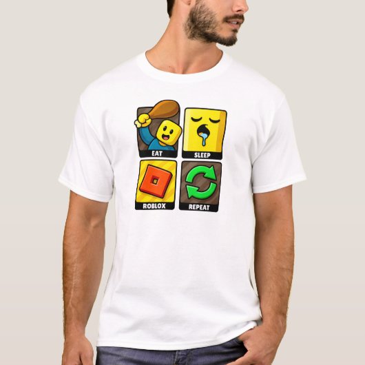 Roblox Eat Sleep Repeat Funny Gamer T-Shirt (Vorderseite)