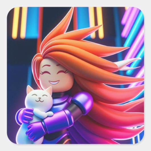 Roblox T-Shirt Quadratischer Aufkleber (Vorderseite)