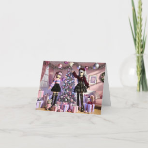 Robloxos Emo Girls Weihnachtskarte Dankeskarte