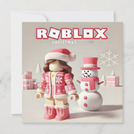 Robloxo's Hübsche, rosa Weihnachtskarte für Mädche Feiertagskarte
