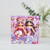 Robloxo's Teen Girls Hübsche Weihnachtskarte Feiertagskarte (Stehend Vorderseite)