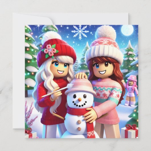 Robloxo's Teen Girls Hübsche Weihnachtskarte Feiertagskarte (Vorderseite)