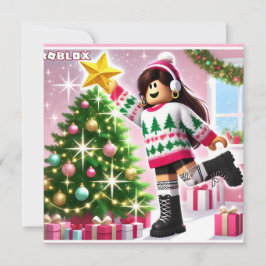 Robloxo's Teen Girls Preppy Christmas Card Feiertagskarte