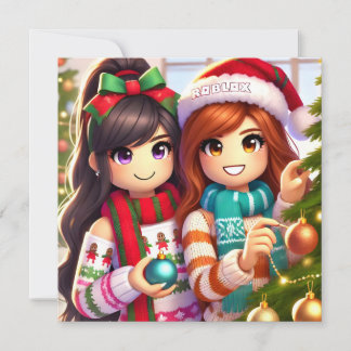 Robloxo's Teen Girls Preppy Christmas Card Feiertagskarte