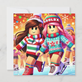 Robloxo's Teen Girls Warme Weihnachtskarte Feiertagskarte