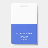 Roblue Mitarbeiter Foto ID Company Security Ausweis (Back)