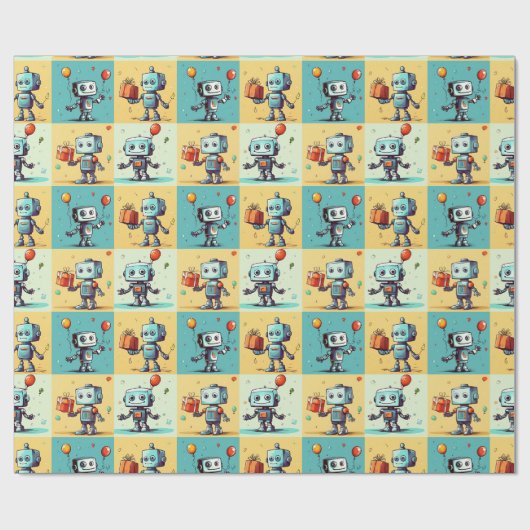 Robo Birthday Geschenkpapier (Flach)