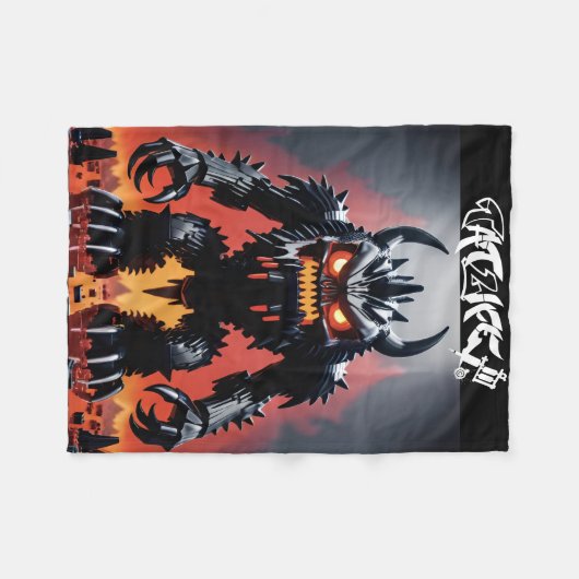 Robo-Block-Monster-Blanket Fleecedecke (Vorderseite (Horizontal))