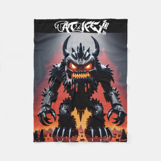 Robo-Block-Monster-Blanket Fleecedecke (Vorderseite)