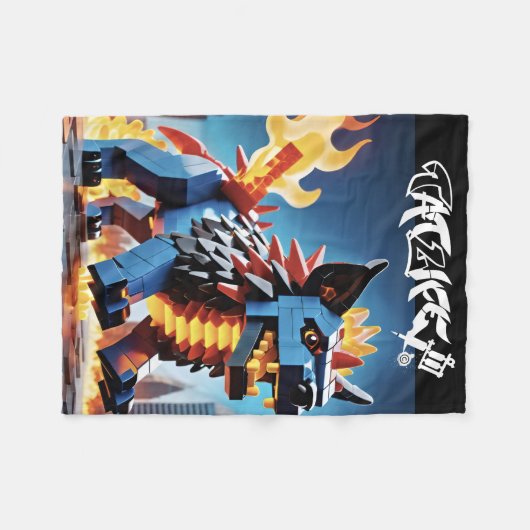 Robo-Block Pup Fleece Blanket (Vorderseite (Horizontal))