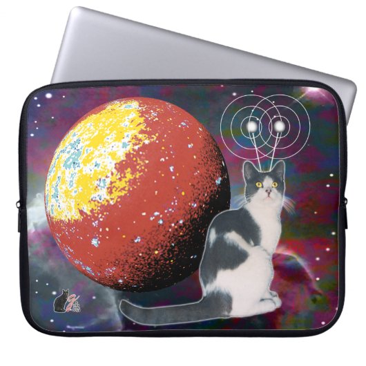 Robo-Kat-Hobo Laptopschutzhülle (Vorderseite)