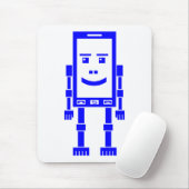 Robo Phone - Blue on White Mousepad (Mit Mouse)