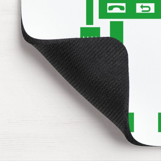 Robo Phone - Grass Green on White Mousepad (Ecke)