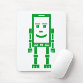 Robo Phone - Grass Green on White Mousepad (Mit Mouse)