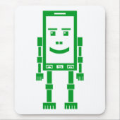 Robo Phone - Grass Green on White Mousepad (Vorne)