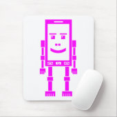 Robo Phone - Magenta auf Weiß Mousepad (Mit Mouse)