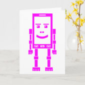 Robo-phone - Magenta Karte (Gelbe Blume)