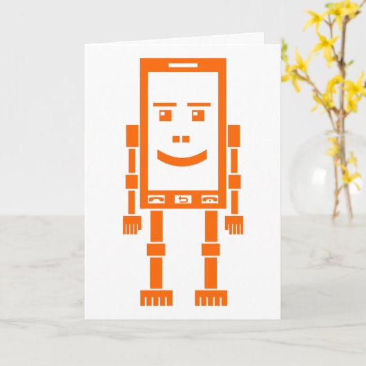 Robo-phone - Orange Karte (Gelbe Blume)