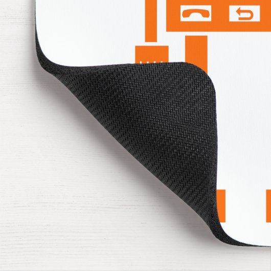 Robo Phone - Orange on White Mousepad (Ecke)