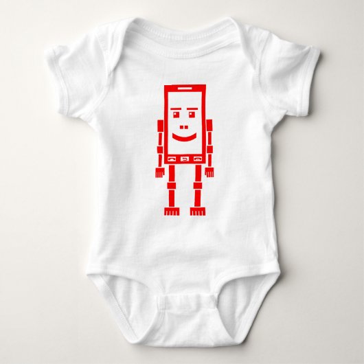 Robo Phone - Red Baby Strampler (Vorderseite)
