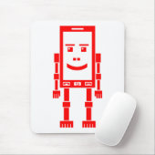 Robo Phone - Red on White Mousepad (Mit Mouse)