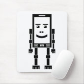 Robo Phone - Schwarz auf Weiß Mousepad (Mit Mouse)