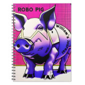 ROBO PIG Journal. Bearbeitbarer Text. Notizblock (Vorderseite)