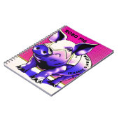 ROBO PIG Journal. Bearbeitbarer Text. Notizbuch Notizblock (Linke Seite)