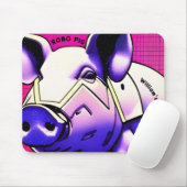 ROBO PIG Mousemat. Bearbeitbarer Text. Mousepad (Mit Mouse)