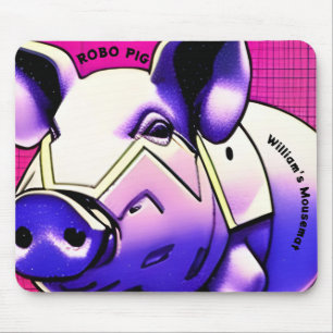 ROBO PIG Mousemat. Bearbeitbarer Text. Mousepad