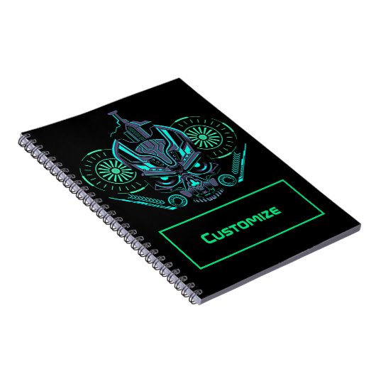 Robo Skull Notebook Notizblock (Rechte Seite)