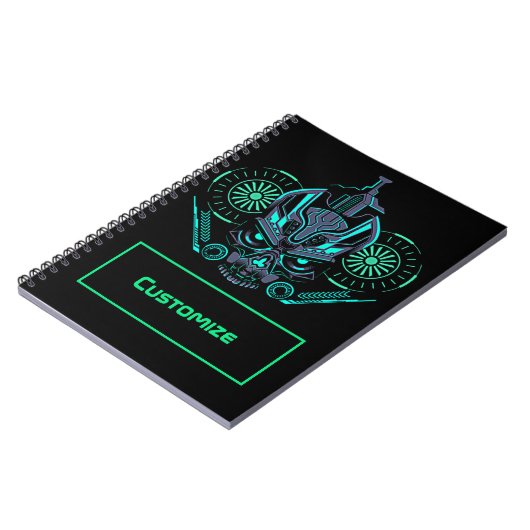 Robo Skull Notebook Notizblock (Linke Seite)