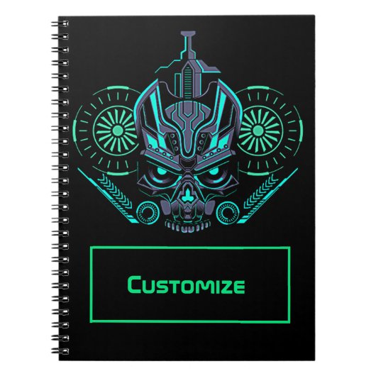 Robo Skull Notebook Notizblock (Vorderseite)