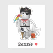 Robo-x9 Robot Pirate Halloween Aufkleber (Blatt)