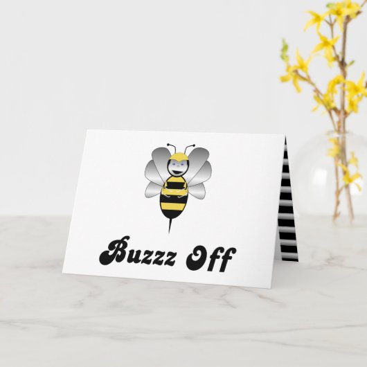 Robobee Bumble Bee Buzz Off Grußkarte Karte (Gelbe Blume)