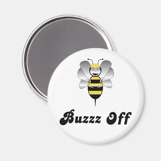 Robobee Bumble Bee Buzz Off Magnet (Vorderseite/Rückseite)