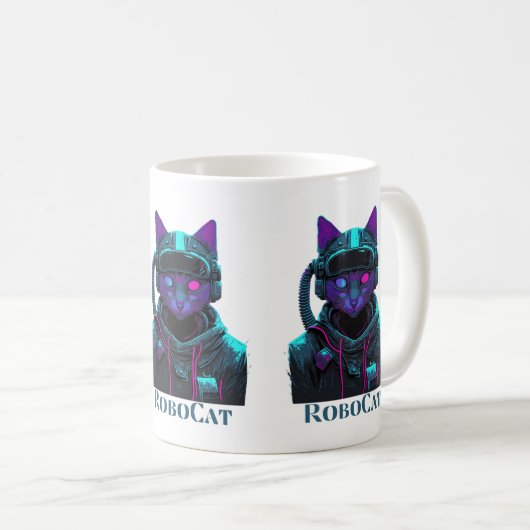 RoboCat - Katze Kaffeetasse (VorderseiteRechts)