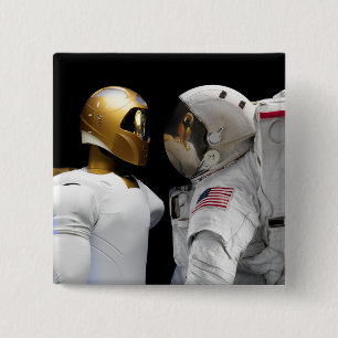 Robonaut 2, ein geschicktes, Humanoidastronaut Hel Button