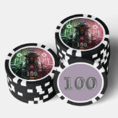 Robot 1 Black 100 Striped Poker Chip (Stapel)