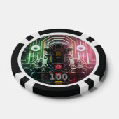 Robot 1 Black 100 Striped Poker Chip (Einzeln)