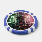 Robot 1 blauer 10-Streifen-Poker-Chip Pokerchips (Einzeln)