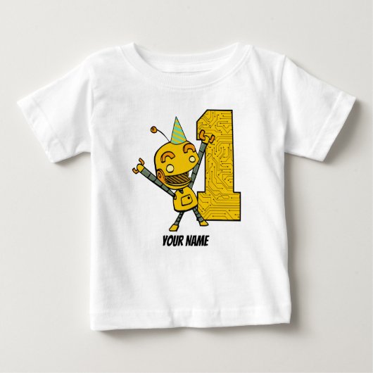 Robot 1. Geburtstag Baby T-shirt (Vorderseite)